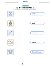 Anteprima della scheda stampabile di Don Chisciotte