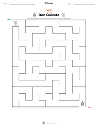 Don Quixote printable worksheet preview