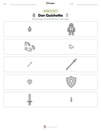 Aperçu de la feuille de travail imprimable Don Quichotte
