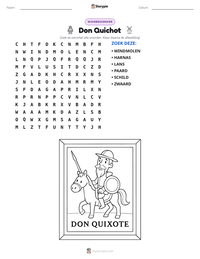 Don Quichot afdrukbare werkblad voorbeeld