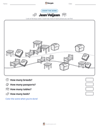Jean Valjean printable worksheet preview