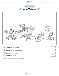 Aperçu de la feuille de travail imprimable Jean Valjean