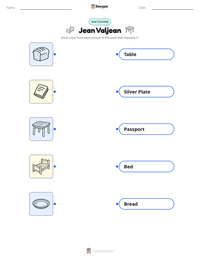 Jean Valjean printable worksheet preview