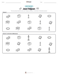 Jean Valjean printable worksheet preview