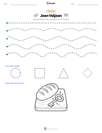 Jean Valjean printable worksheet preview