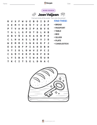 Jean Valjean printable worksheet preview