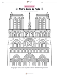 Aperçu de la feuille de travail imprimable Notre-Dame de Paris