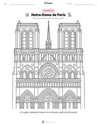 Notre-Dame de Paris afdrukbare werkblad voorbeeld