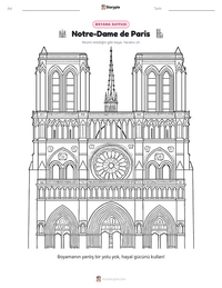 Notre-Dame de Paris yazdırılabilir çalışma sayfası önizlemesi