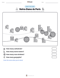 Notre-Dame de Paris printable worksheet preview