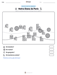 Podgląd drukowalnego arkusza ćwiczeń Notre-Dame de Paris