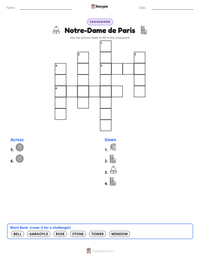 Notre-Dame de Paris printable worksheet preview