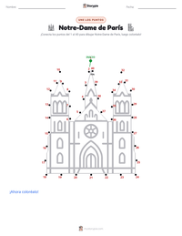 Vista previa de la hoja de trabajo imprimible de Notre-Dame de París