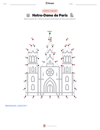 Aperçu de la feuille de travail imprimable Notre-Dame de Paris