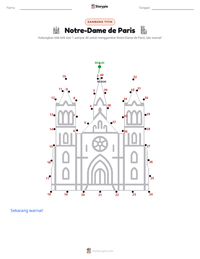 Prabaca lembar kerja cetak Notre-Dame de Paris