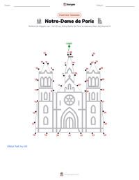 Notre-Dame de Paris afdrukbare werkblad voorbeeld