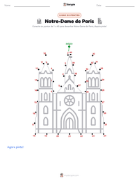 Prévia da folha de atividades imprimível Notre-Dame de Paris