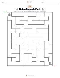 Notre-Dame de Paris printable worksheet preview