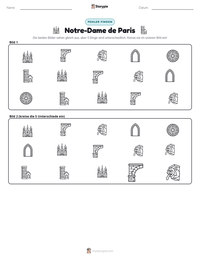 Notre-Dame de Paris druckbare Arbeitsblatt Vorschau