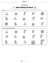 Notre-Dame de Paris printable worksheet preview