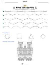 Aperçu de la feuille de travail imprimable Notre-Dame de Paris