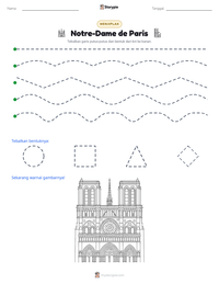 Prabaca lembar kerja cetak Notre-Dame de Paris