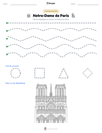 Notre-Dame de Paris afdrukbare werkblad voorbeeld