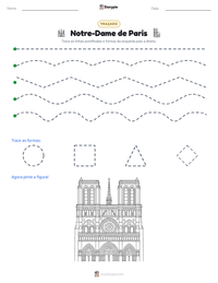 Prévia da folha de atividades imprimível Notre-Dame de Paris