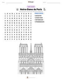 Notre-Dame de Paris druckbare Arbeitsblatt Vorschau