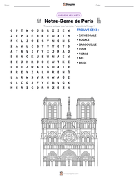Aperçu de la feuille de travail imprimable Notre-Dame de Paris