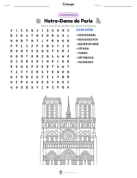 Notre-Dame de Paris afdrukbare werkblad voorbeeld