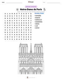 Podgląd drukowalnego arkusza ćwiczeń Notre-Dame de Paris