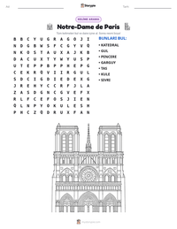 Notre-Dame de Paris yazdırılabilir çalışma sayfası önizlemesi