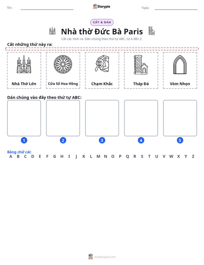 Cắt & Dán Chữ Cái