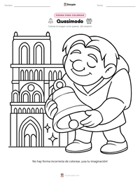 Vista previa de la hoja de trabajo imprimible de Quasimodo