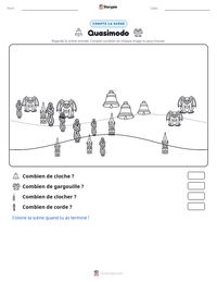 Aperçu de la feuille de travail imprimable Quasimodo