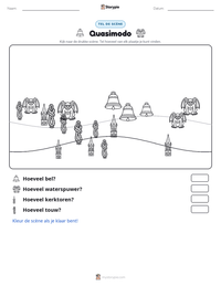 Quasimodo afdrukbare werkblad voorbeeld