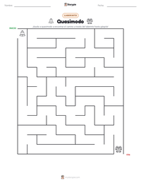 Vista previa de la hoja de trabajo imprimible de Quasimodo