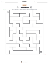 Quasimodo afdrukbare werkblad voorbeeld