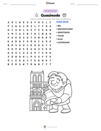 Quasimodo afdrukbare werkblad voorbeeld