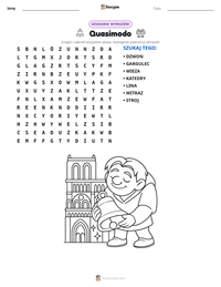 Podgląd drukowalnego arkusza ćwiczeń Quasimodo