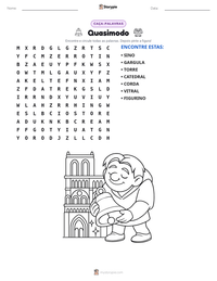 Prévia da folha de atividades imprimível Quasimodo
