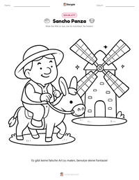 Sancho Panza druckbare Arbeitsblatt Vorschau