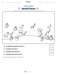 Aperçu de la feuille de travail imprimable Sancho Panza