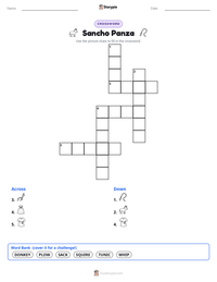 Sancho Panza printable worksheet preview