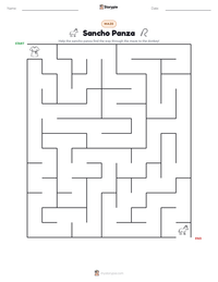 Sancho Panza printable worksheet preview