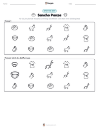 Sancho Panza printable worksheet preview