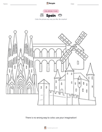 Spain coloring page for kids