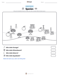 Spanien druckbare Arbeitsblatt Vorschau