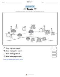 Spain printable worksheet preview